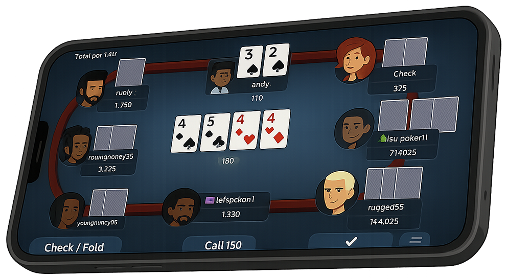 Chơi poker trực tuyến trên thiết bị di động