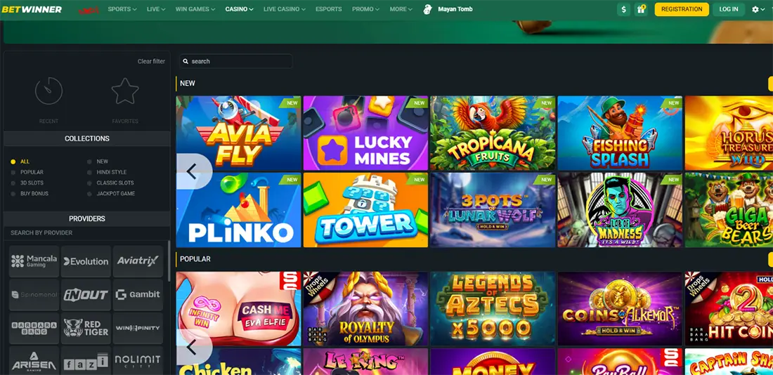 Betwinner 온라인 카지노